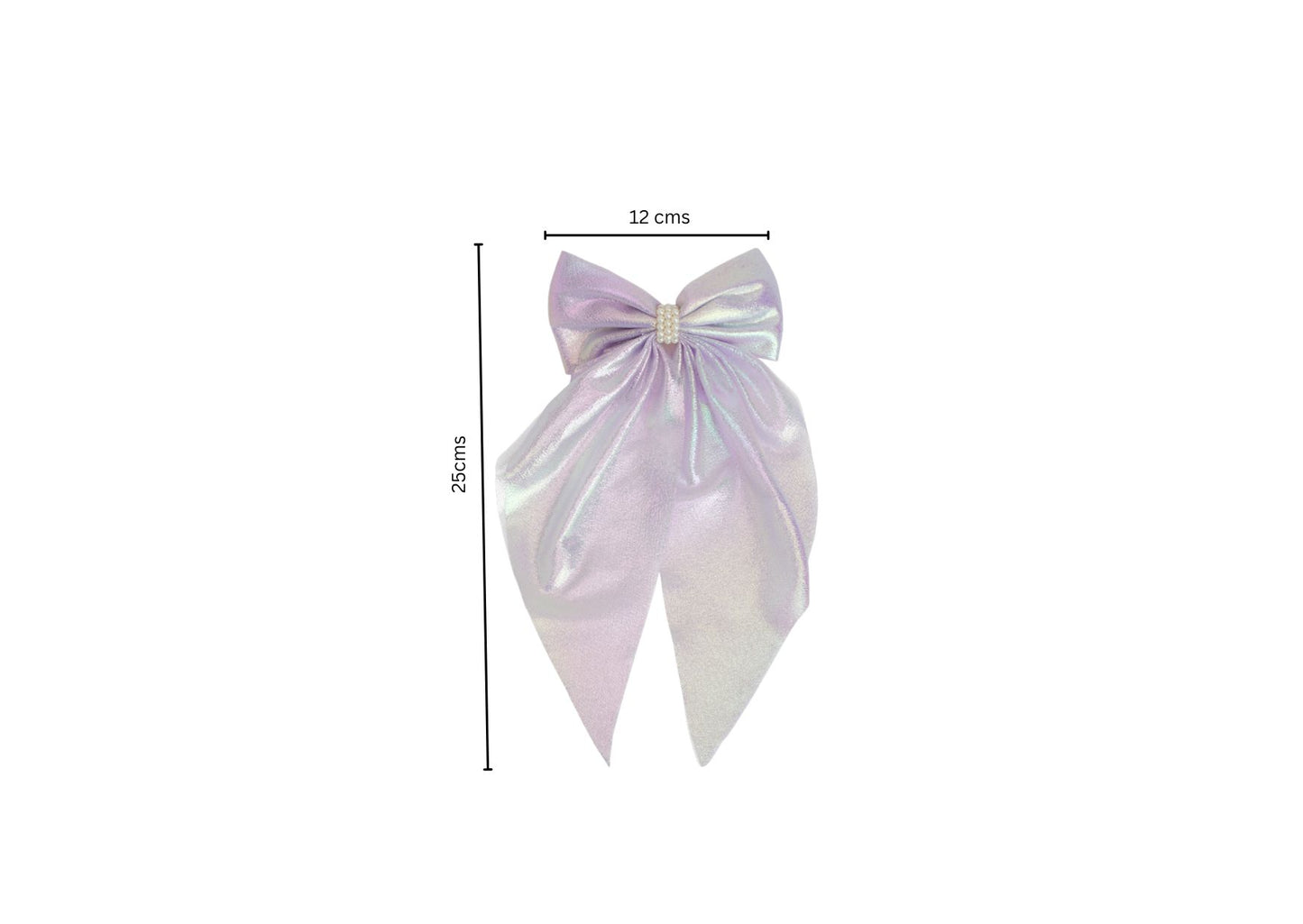 Shiny big scarf with pearls on barette clip - lavender