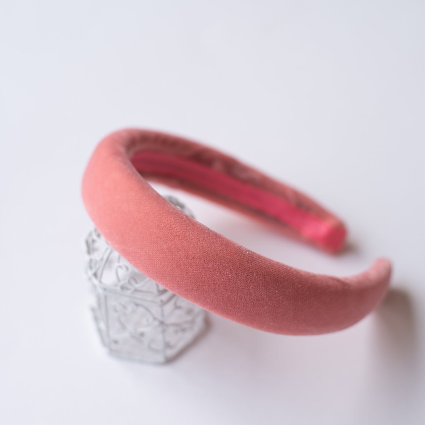 Soft velvet padded party hair band - Peach
