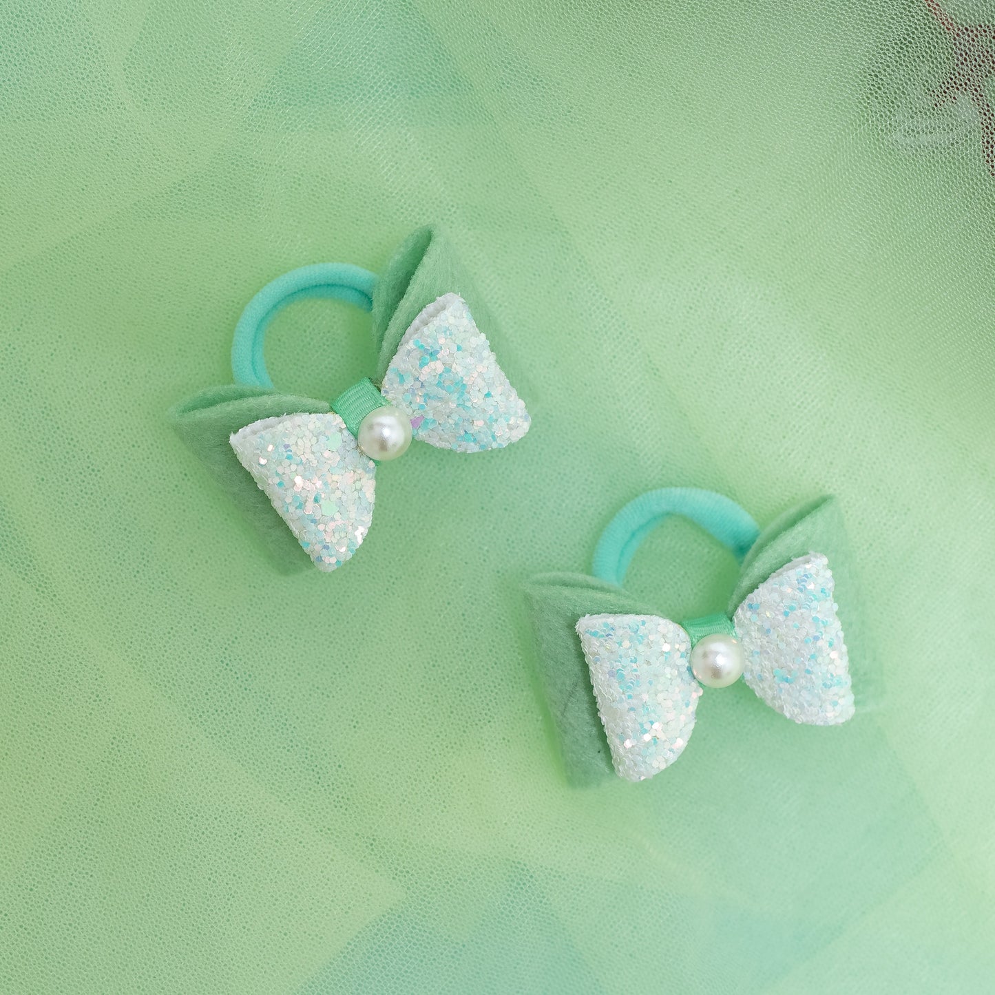 Fancy Shimmer Small Rubberbands for Party - Sea Green
