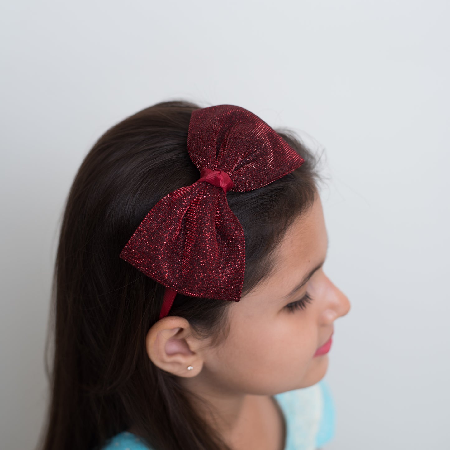 Shiny Big Party Bow hairband - Maroon
