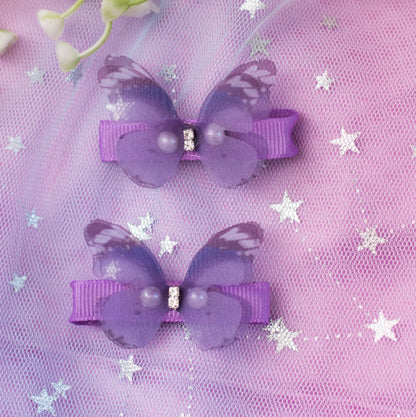 Fancy Butterfly Alligator Hair Clips - Purple
