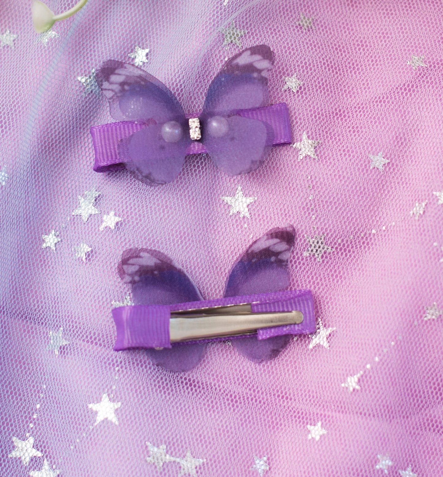 Fancy Butterfly Alligator Hair Clips - Purple