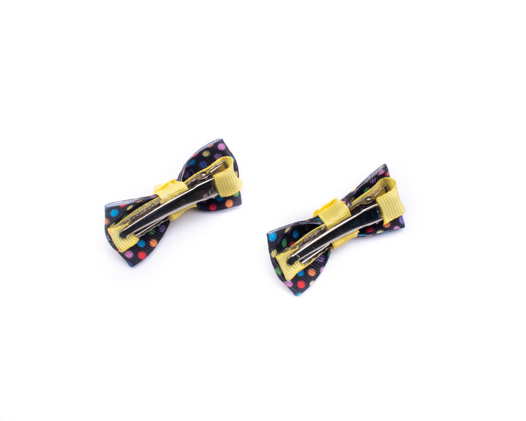 Polka Dot Print Bow on Alligator Pins