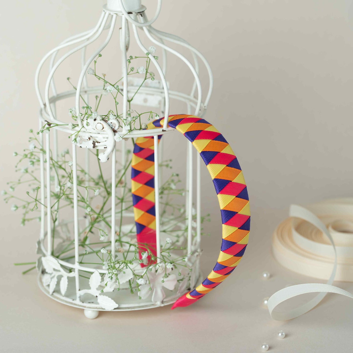 Orange Woven Hairband.