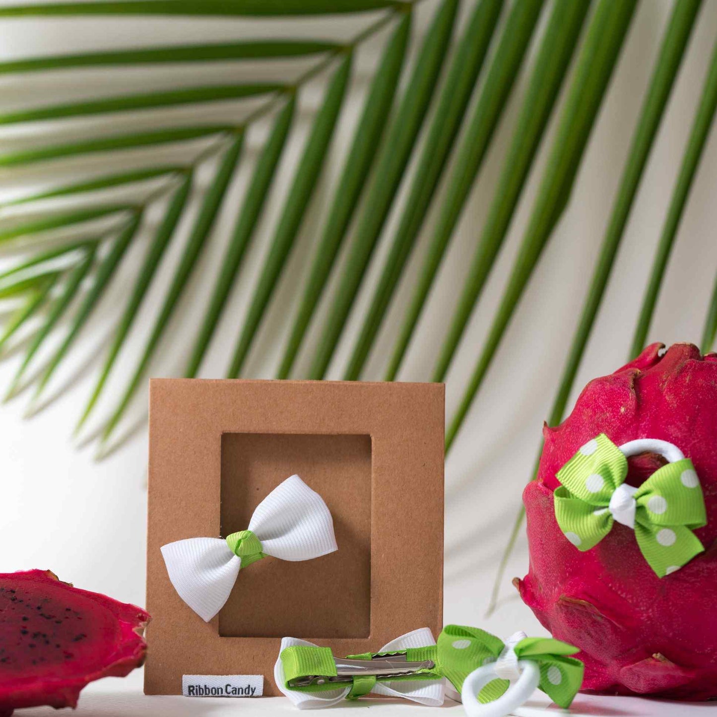 Cute Combo One Pair of Alligator Clip and One Pair of Polka Dot Rubber band