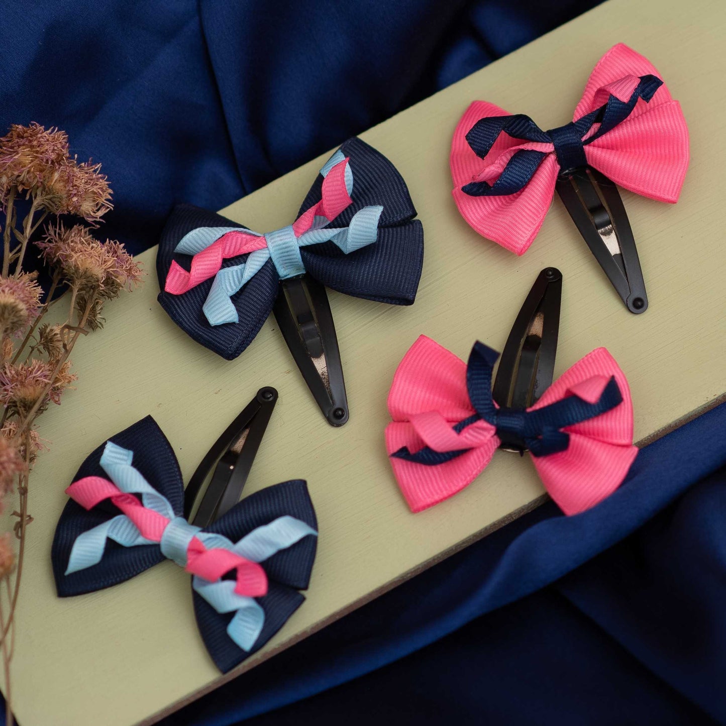 Combo: Set of 2 cute tic tac pins combo - Pink and Navy blue