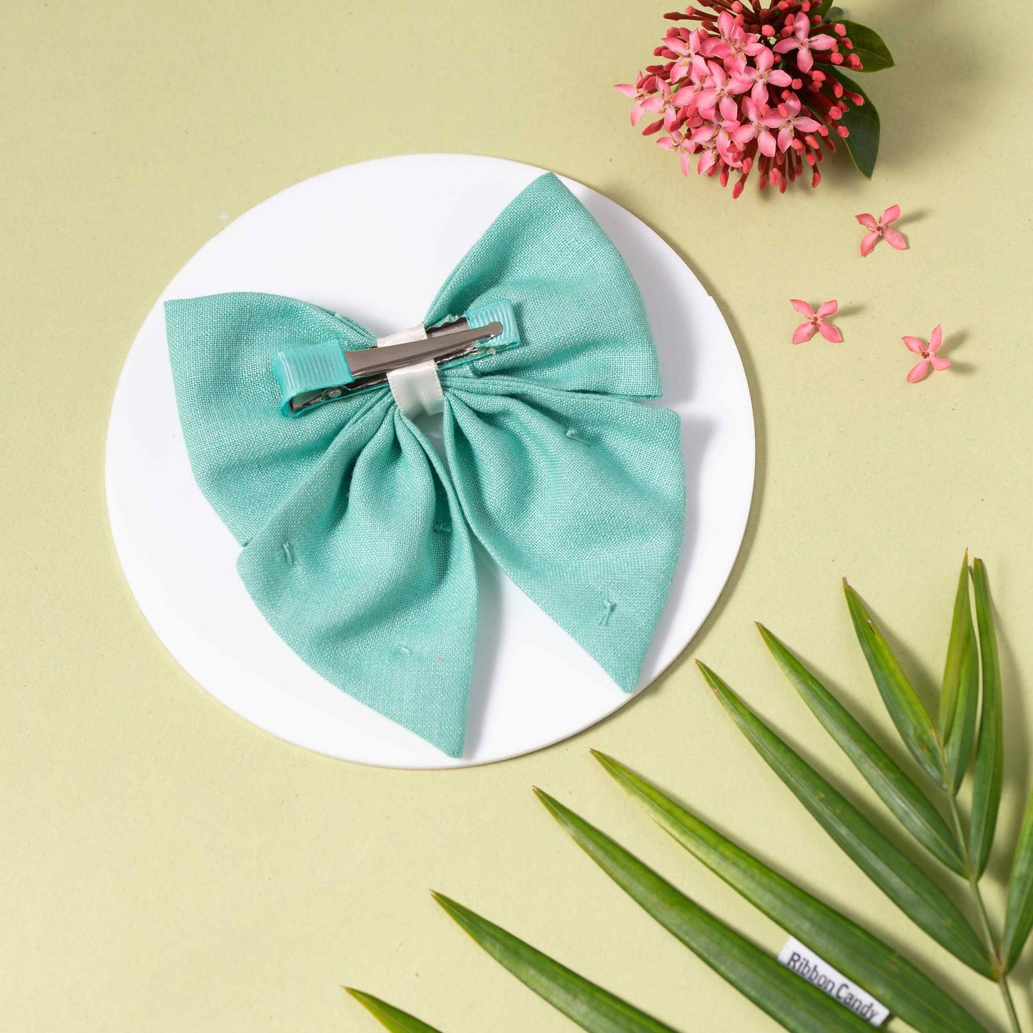 Cute Bow On Alligator With Beads and Button Detailing