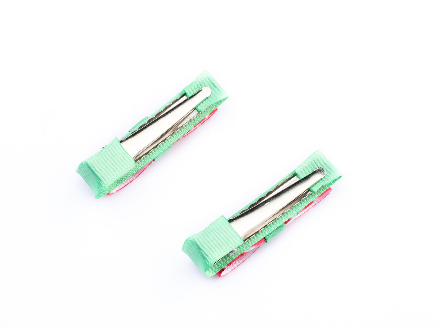 Watermelon Print Cute Loopy Bow on Alligator Clips - Hair Clips