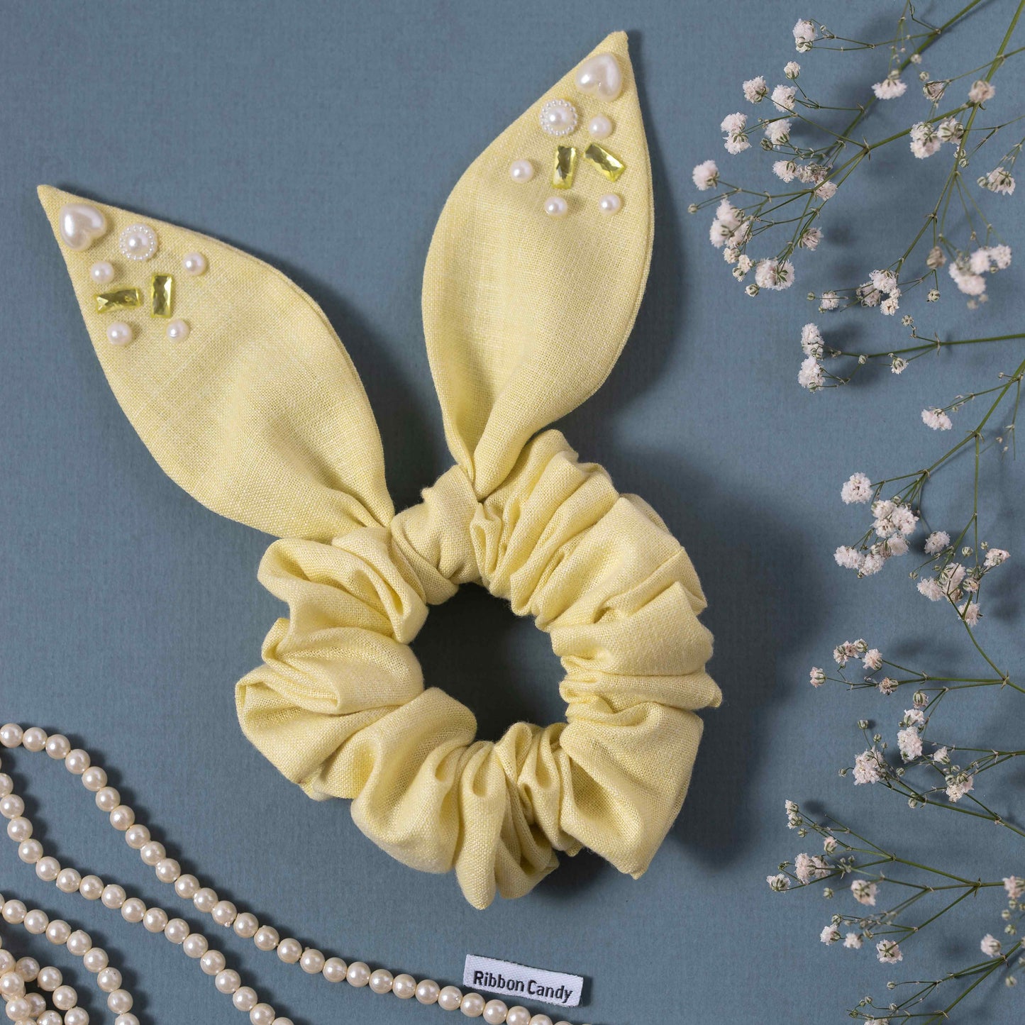 Cute Srunchie With Crystal and Pearl Detailing