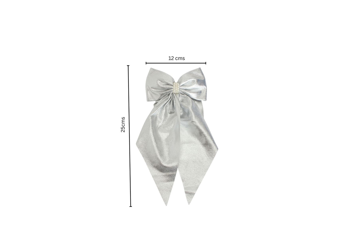 Shiny big scarf with pearls on barette clip - Sliver