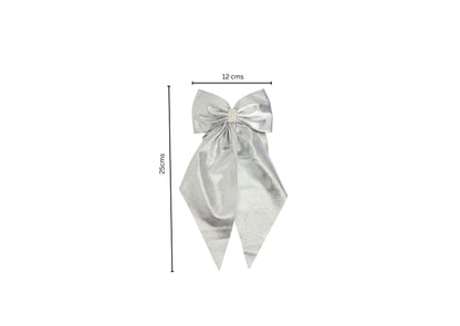 Shiny big scarf with pearls on barette clip - Sliver