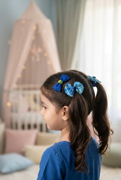 Cute Combo One Pair of Alligator Clip and One Pair of Printed Rubber band