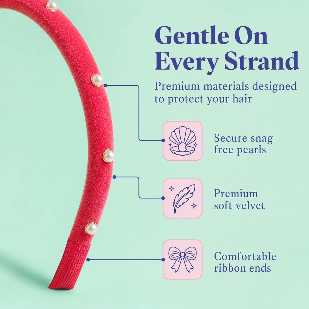 Velvet hair bands - Pink, Purple, Olive green