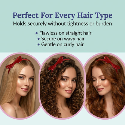 Loopy Hairband  with pearls detailing- Red