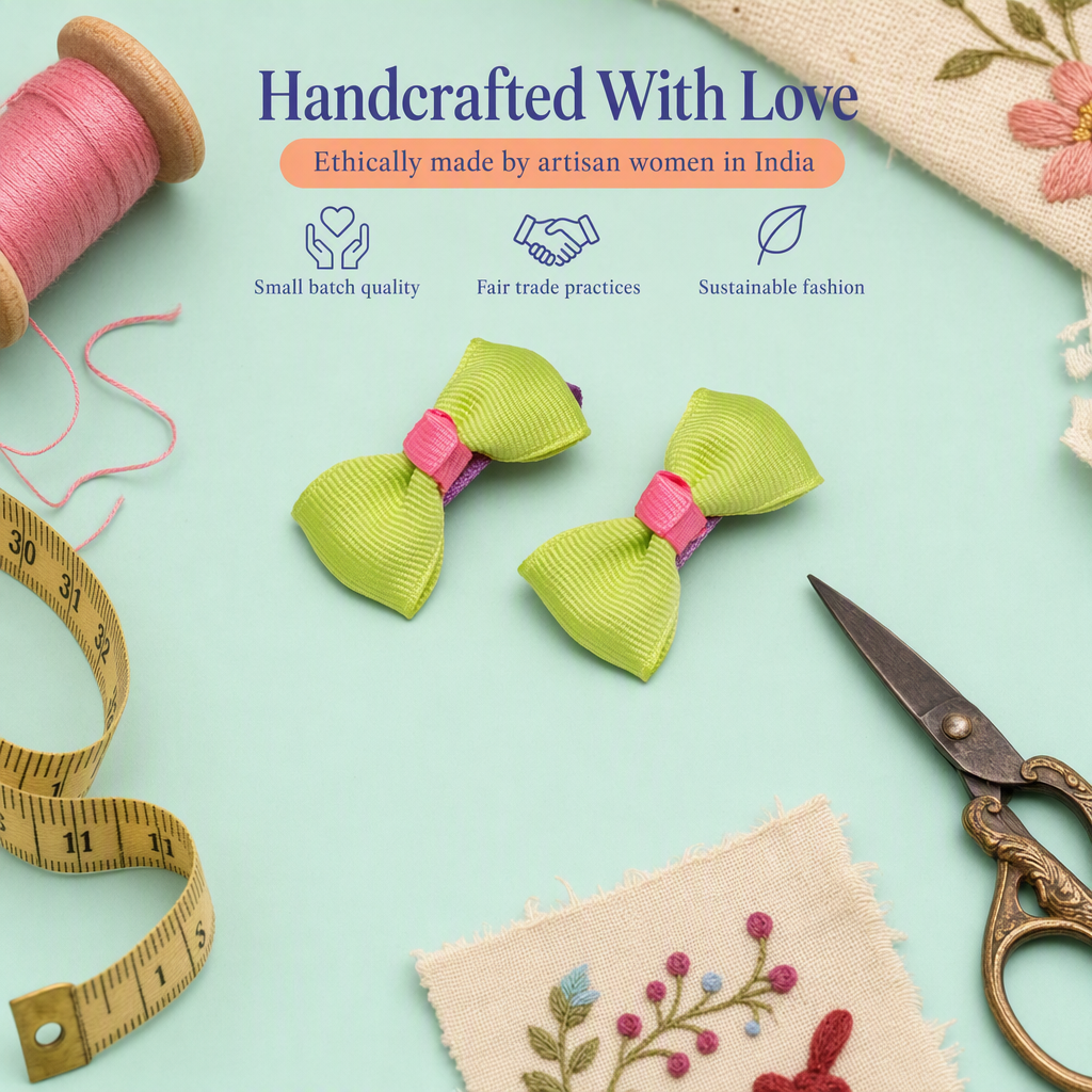 Cute Bow Aligator Pins with Pink Centre.
