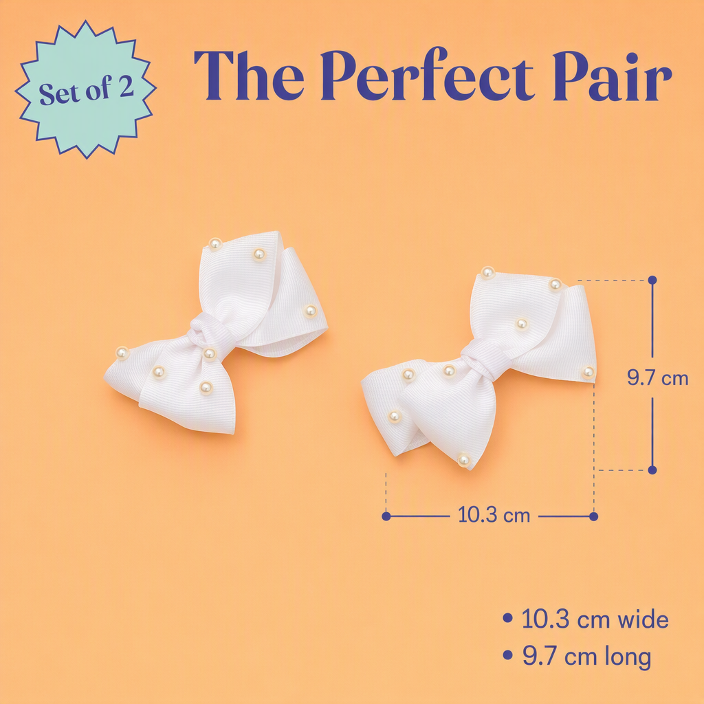 White festive boutique bows with Pearls