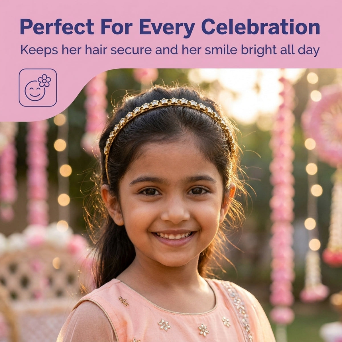 Kundan Hairband - Golden