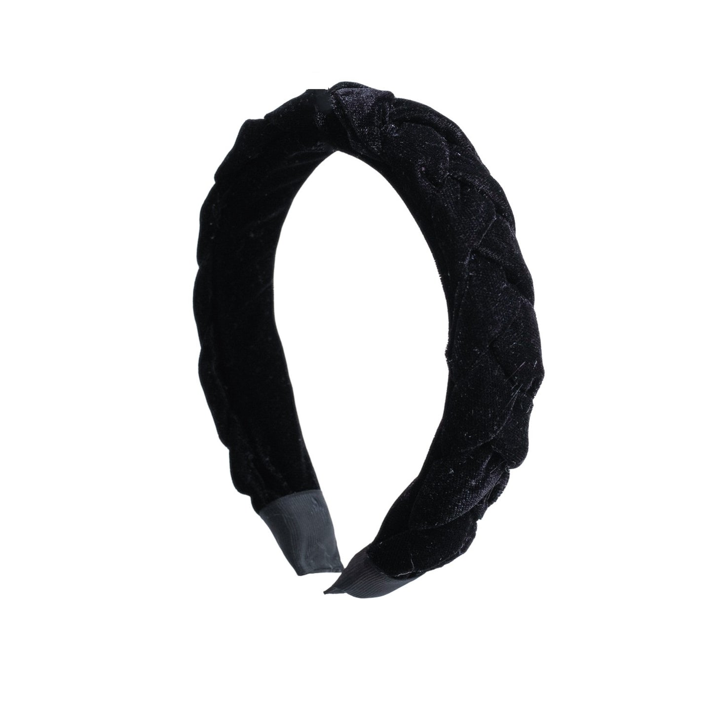 Velvet Braided Hair Band - Black