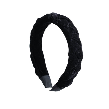 Velvet Braided Hair Band - Black