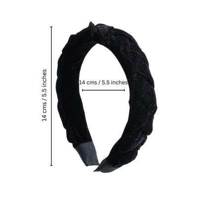 Velvet Braided Hair Band - Black