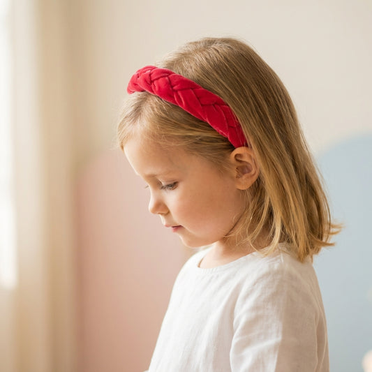 Velvet Braided Hair Band - Pink
