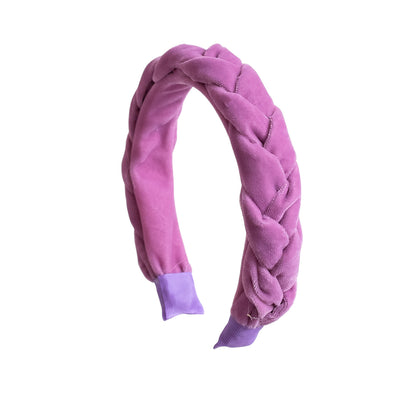 Velvet Braided Hair Band - Light Purple