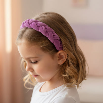 Velvet Braided Hair Band - Light Purple