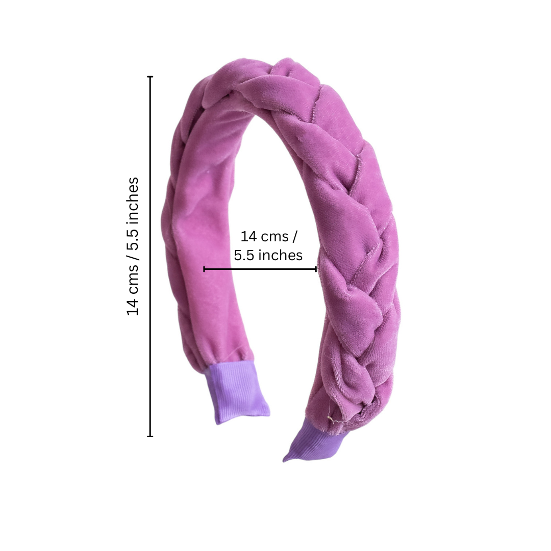 Velvet Braided Hair Band - Light Purple