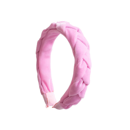 Velvet Braided Hair Band - Light Pink