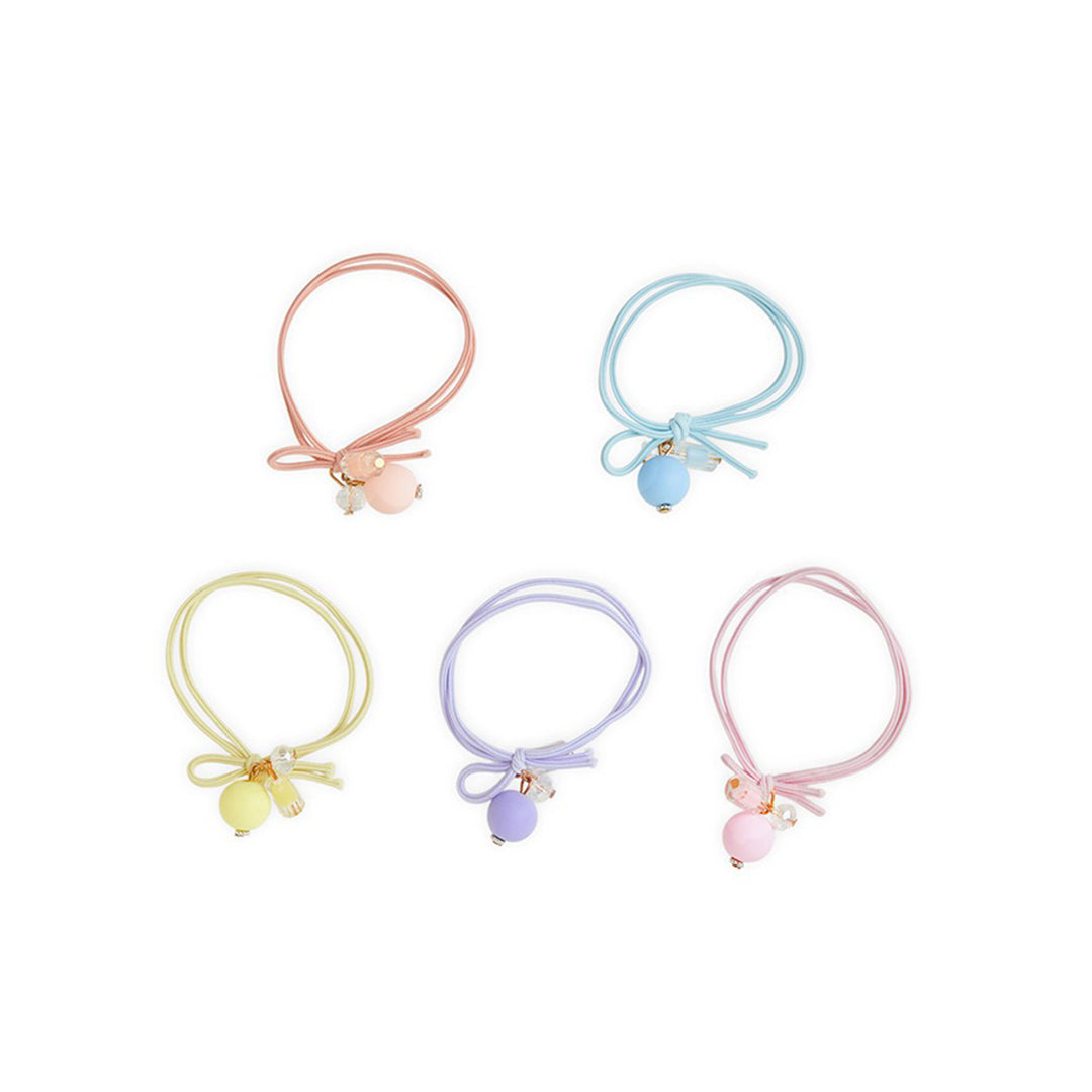 Pack of 5 Rubber Bands with Colorful Beads – Multicolor
