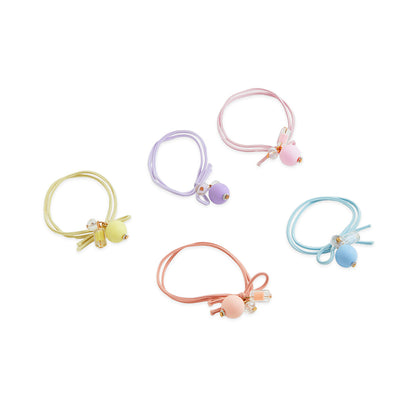 Pack of 5 Rubber Bands with Colorful Beads – Multicolor