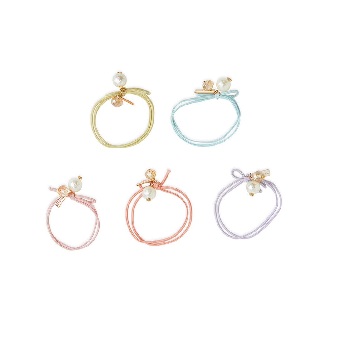 Pack of 5 Rubber Bands with Pearls – Multicolor