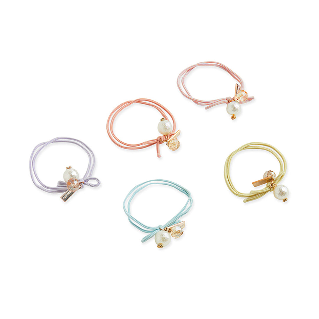 Pack of 5 Rubber Bands with Pearls – Multicolor