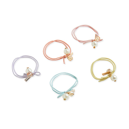 Pack of 5 Rubber Bands with Pearls – Multicolor