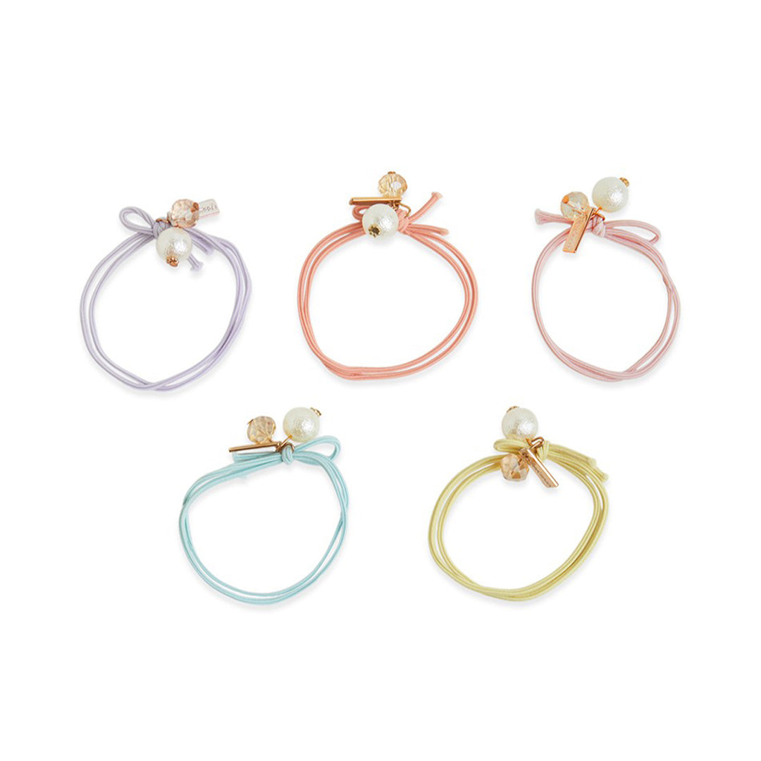 Pack of 5 Rubber Bands with Pearls – Multicolor