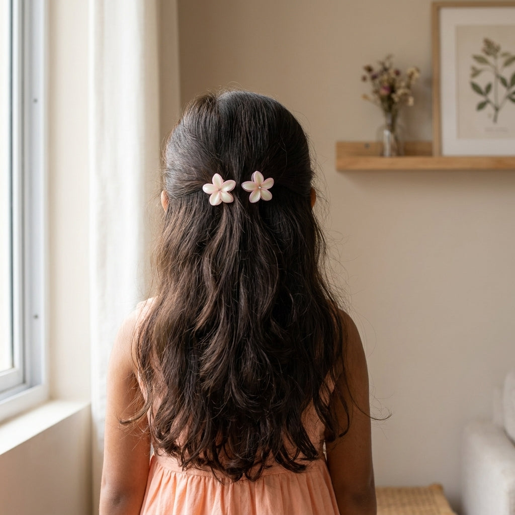 Pack of 3 Floral Hair Clutcher Clips - Light  Pink