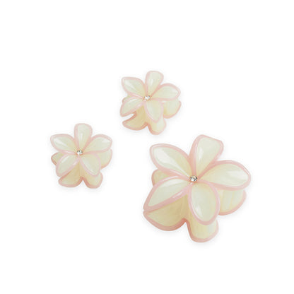 Pack of 3 Floral Hair Clutcher Clips - Light  Pink