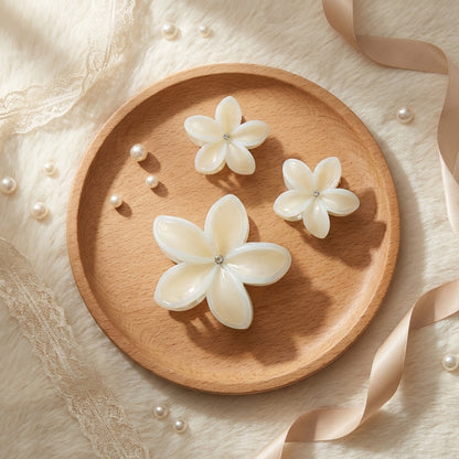 Pack of 3 Floral Hair Clutcher Clips - Light Blue