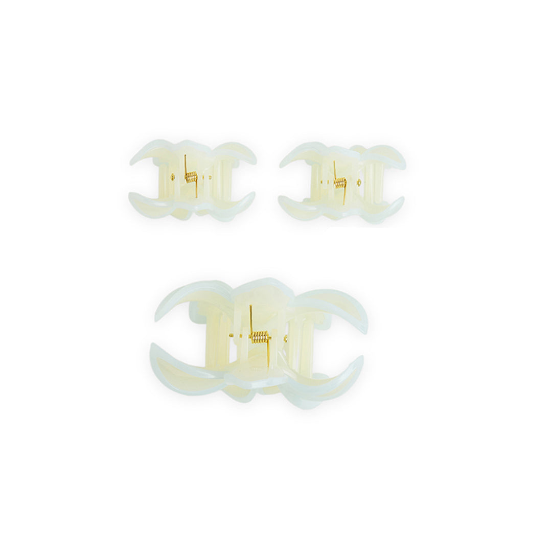 Pack of 3 Floral Hair Clutcher Clips - Light Blue