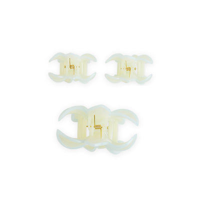 Pack of 3 Floral Hair Clutcher Clips - Light Blue