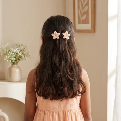 Pack of 3 Floral Hair Clutcher Clips - Peach