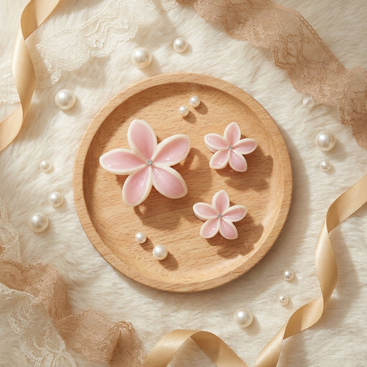 Pack of 3 Floral Hair Clutcher Clips - Pink