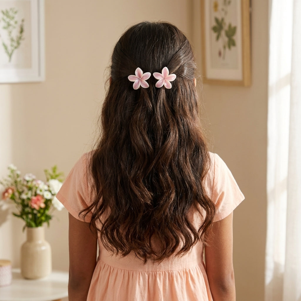 Pack of 3 Floral Hair Clutcher Clips - Pink