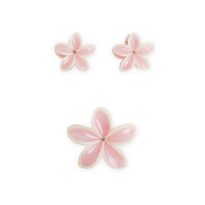Pack of 3 Floral Hair Clutcher Clips - Pink