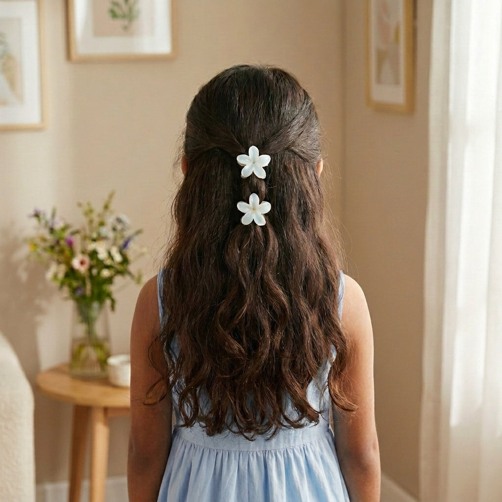 Pack of 3 Floral Hair Clutcher Clips - Blue