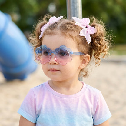 Pack of 1 Pair Shiny Bow Alligator Clips with Pearl Detailing & Matching Sunglasses – Light Pink