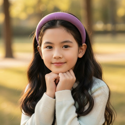 Combo: Set of 2 Soft velvet padded party hairbands - Black and Purple