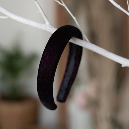 Soft velvet padded party hair band - Magenta