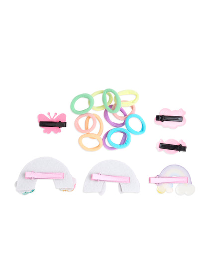 Pack of  6 pair Rubberbands and 6 cute Alligator Clips - Multicolour