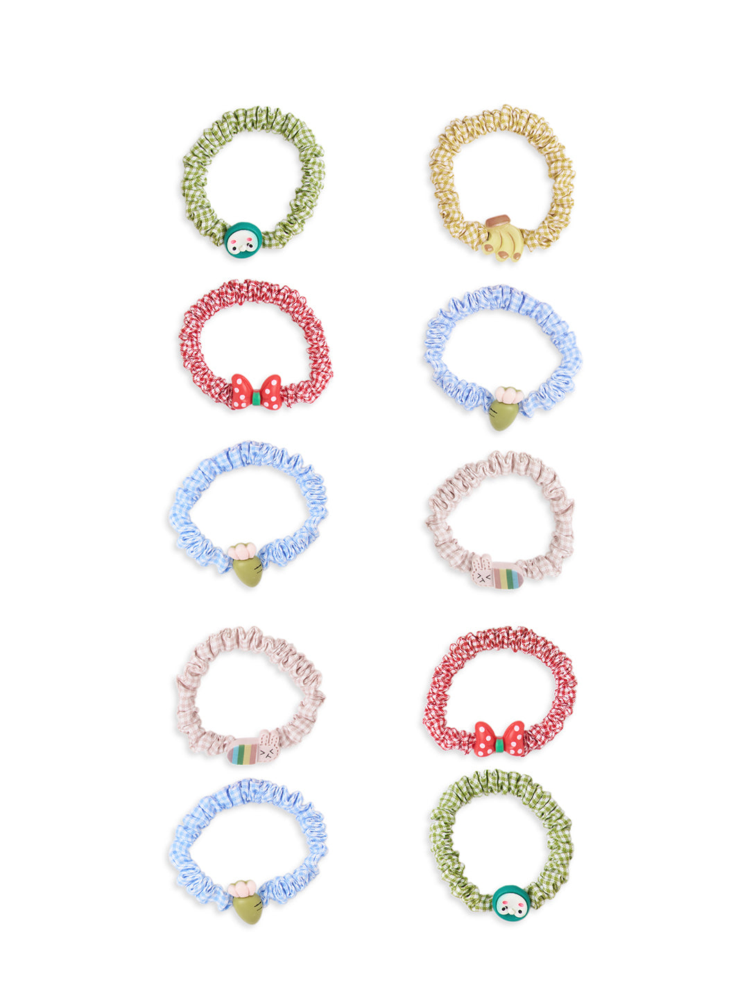 Pack of 10 Assorted Scrunchies - Multicolor